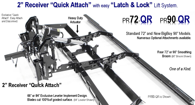 Quick Attach PR72-QX, PR90-QX Pro Infield Groomers
