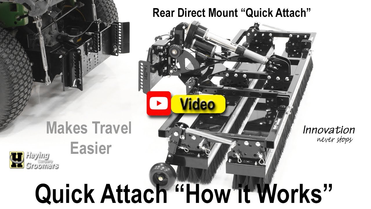 Golf Greens Groomer Direct Mount to Utility Vehicles. Easier Travel. Ph. 712-756-8847 How it Works